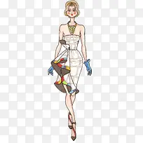 手绘女装设计插画稿-空若网 手绘女装设计插画稿-空若网