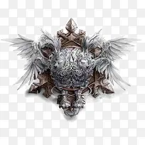 白色翅膀双头怪兽图案-空若网 白色翅膀双头怪兽图案-空若网