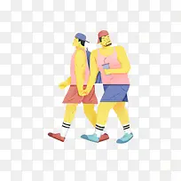 创意手绘一对基友-空若网 创意手绘一对基友-空若网