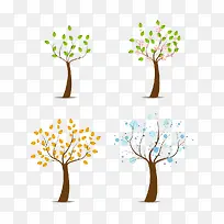 春夏秋冬卡通树高清免扣素材-空若网 春夏秋冬卡通树高清免扣素材-空若网