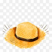 水彩黄色草帽-空若网 水彩黄色草帽-空若网