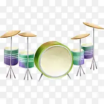 手绘架子鼓彩色卡通-空若网 手绘架子鼓彩色卡通-空若网