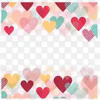 彩色爱心情人节贺卡矢量图-空若网 彩色爱心情人节贺卡矢量图-空若网