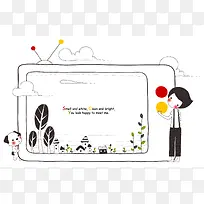 手绘小电视矢量素材-空若网 手绘小电视矢量素材-空若网