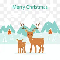 矢量圣诞节麋鹿插画-空若网 矢量圣诞节麋鹿插画-空若网