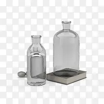 两个透明实验器材实验杯-空若网 两个透明实验器材实验杯-空若网