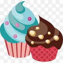 多彩巧克力蛋挞蛋糕矢量图-空若网 多彩巧克力蛋挞蛋糕矢量图-空若网