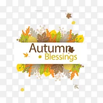秋日落叶祝福卡片矢量-空若网 秋日落叶祝福卡片矢量-空若网
