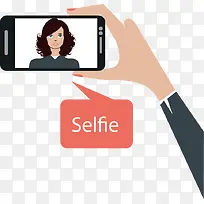矢量手绘手拿相机自拍-空若网 矢量手绘手拿相机自拍-空若网