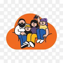 一家人看电视-空若网 一家人看电视-空若网