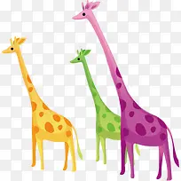 多彩长颈鹿矢量图-空若网 多彩长颈鹿矢量图-空若网