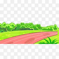 绿色手绘卡通跑道-空若网 绿色手绘卡通跑道-空若网