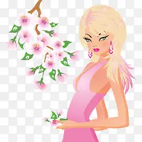 摘桃花时尚美女-空若网 摘桃花时尚美女-空若网