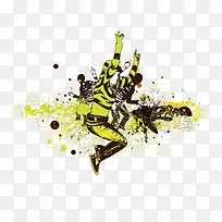 水彩和跳跃的人-空若网 水彩和跳跃的人-空若网