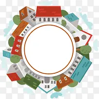 文案背景元素 城市建筑 扁平化-空若网 文案背景元素 城市建筑 扁平化-空若网