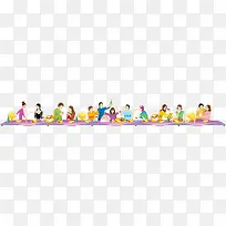 超长幅韩国设计宴会酒会矢量插画-空若网 超长幅韩国设计宴会酒会矢量插画-空若网