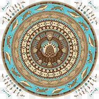 创意复古花纹圆盘-空若网 创意复古花纹圆盘-空若网