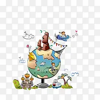 卡通地球仪-空若网 卡通地球仪-空若网