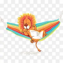 可爱吊床上的狮子-空若网 可爱吊床上的狮子-空若网