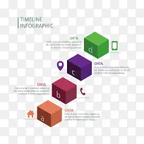 矢量彩色立体方块信息图-空若网 矢量彩色立体方块信息图-空若网