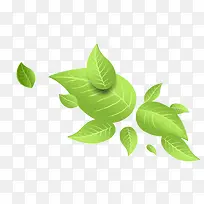 手绘春天绿叶飘零绿色惊蛰绿叶小-空若网 手绘春天绿叶飘零绿色惊蛰绿叶小-空若网