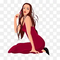 化妆品时尚女性卡通矢量素材-空若网 化妆品时尚女性卡通矢量素材-空若网