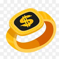 矢量金色戒指素材-空若网 矢量金色戒指素材-空若网