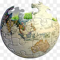 可爱拼图造型地球-空若网 可爱拼图造型地球-空若网