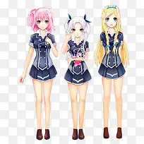 手绘卡通三姐妹-空若网 手绘卡通三姐妹-空若网