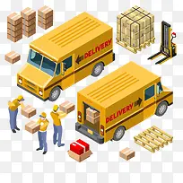 卡通手绘卡通快递车-空若网 卡通手绘卡通快递车-空若网