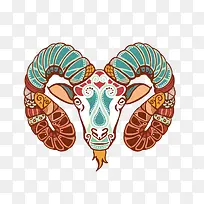 羊头大角免抠素材-空若网 羊头大角免抠素材-空若网