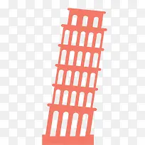 矢量比萨斜塔素材-空若网 矢量比萨斜塔素材-空若网