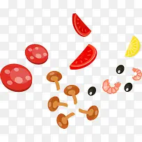 手绘多彩食材蘑菇-空若网 手绘多彩食材蘑菇-空若网