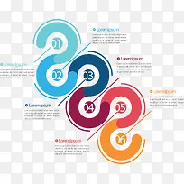 彩色弯道流程图表-空若网 彩色弯道流程图表-空若网