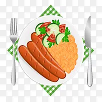 手绘的美味西餐食物-空若网 手绘的美味西餐食物-空若网