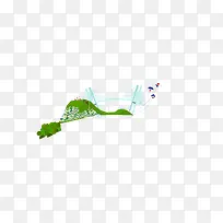 卡通环形绿树元素-空若网 卡通环形绿树元素-空若网