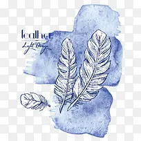 羽毛水彩装饰-空若网 羽毛水彩装饰-空若网