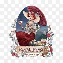 矢量喝下午茶的贵妇-空若网 矢量喝下午茶的贵妇-空若网