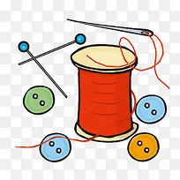 手绘针线纽扣图样-空若网 手绘针线纽扣图样-空若网