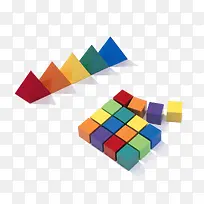 彩色魔方几何体PPT素材-空若网 彩色魔方几何体PPT素材-空若网