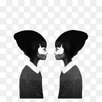 �ڰ���Ů�ԳƲ廭-������