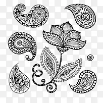 矢量素描花卉-空若网 矢量素描花卉-空若网