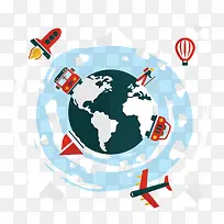 矢量全球旅游装饰图案-空若网 矢量全球旅游装饰图案-空若网