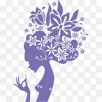 紫色美女剪影-空若网 紫色美女剪影-空若网