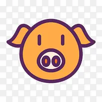 扁平化猪头PNG下载-空若网 扁平化猪头PNG下载-空若网