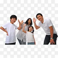 可爱击掌四口之家人物-空若网 可爱击掌四口之家人物-空若网