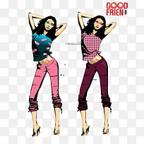 时尚潮流男女矢量素材-空若网 时尚潮流男女矢量素材-空若网