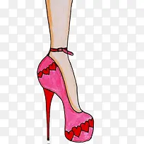 手绘高跟鞋-空若网 手绘高跟鞋-空若网