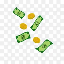 矢量卡通简洁扁平化钞票-空若网 矢量卡通简洁扁平化钞票-空若网