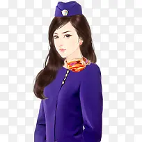 手绘空姐美女-空若网 手绘空姐美女-空若网